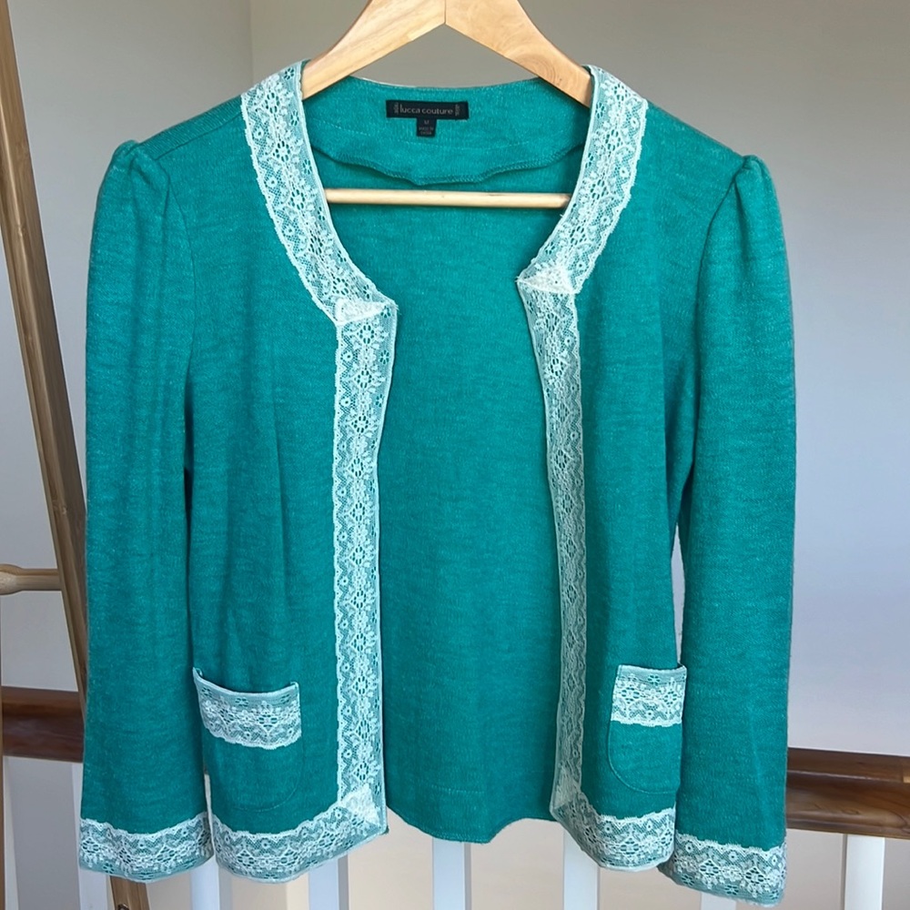 Luca Couture Open Cardigan cropped jacket size medium
